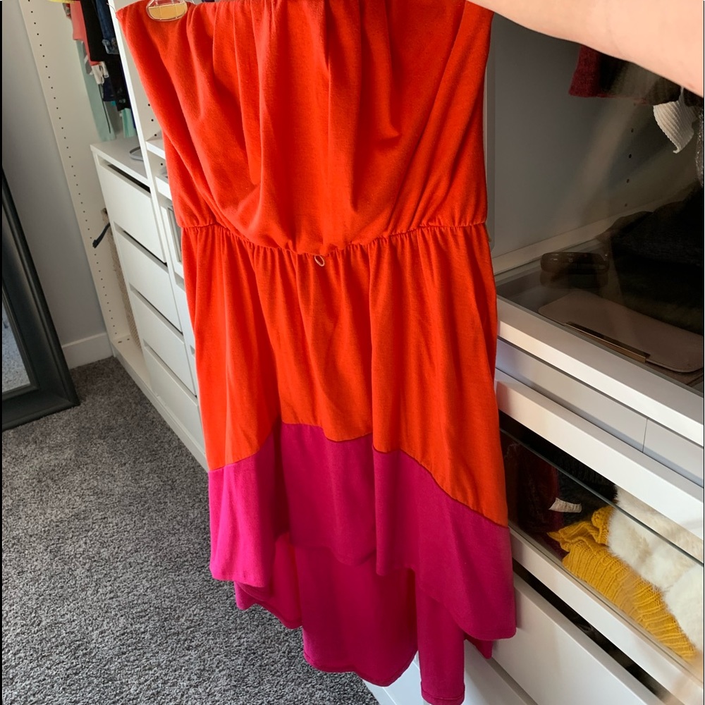 Strapless colorblock summer dress